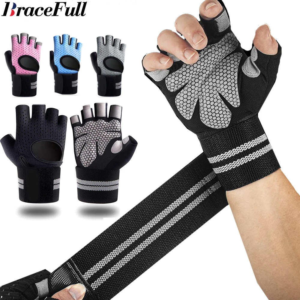 Crossfit Male - 1Pair Half Finger Gym Fitness Gloves