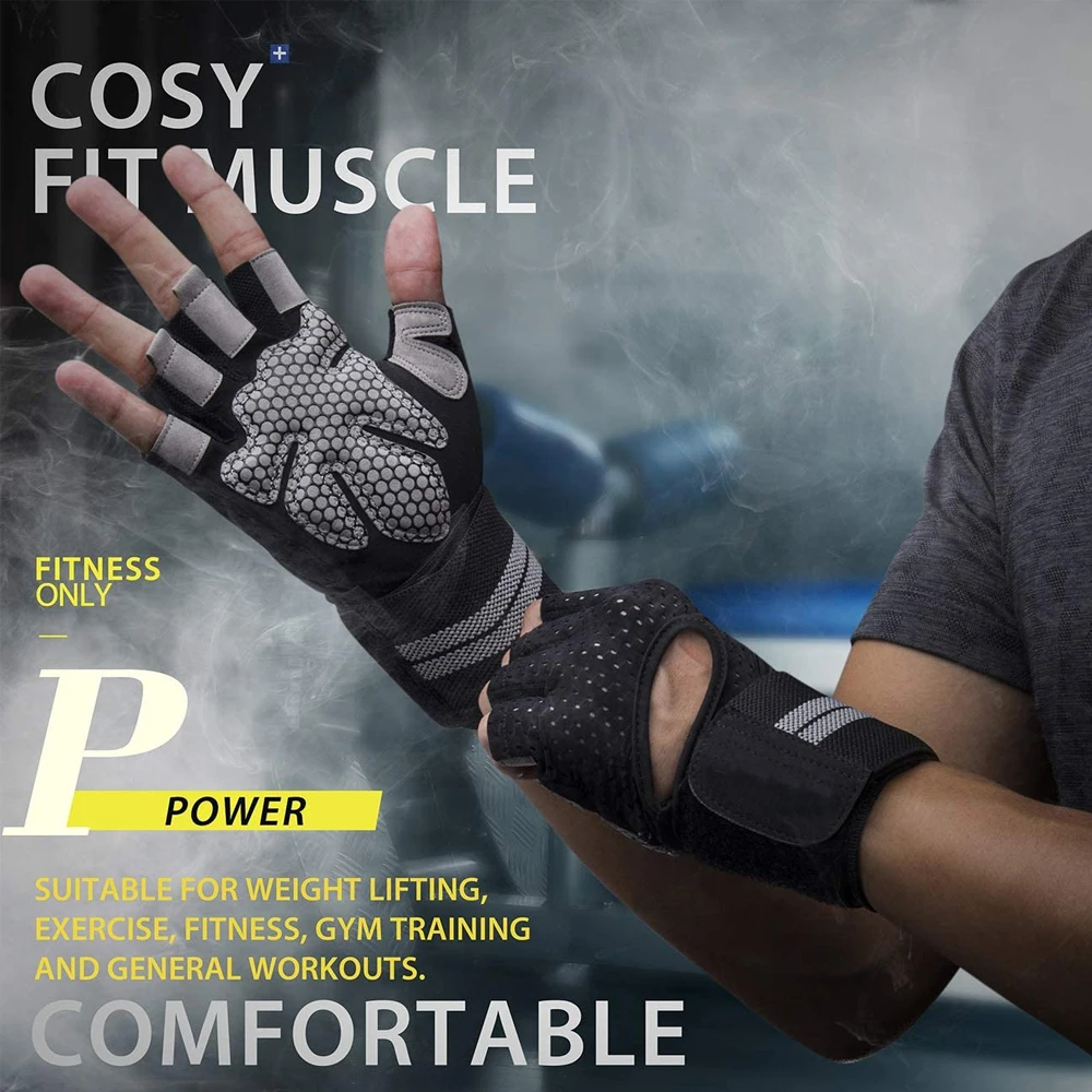 1Pair Half Finger Gym Fitness  - огляд і ціна Crossfit Male